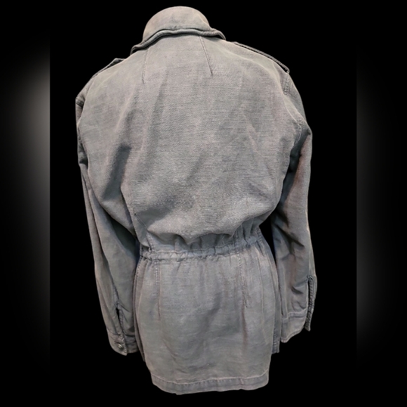 Free People Dark Gray NOT YOUR BROTHER'S Military Utility Jacket S - Picture 10 of 16